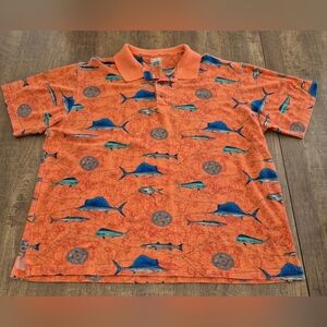 Columbia Mens Fish / Map Print SS Polo